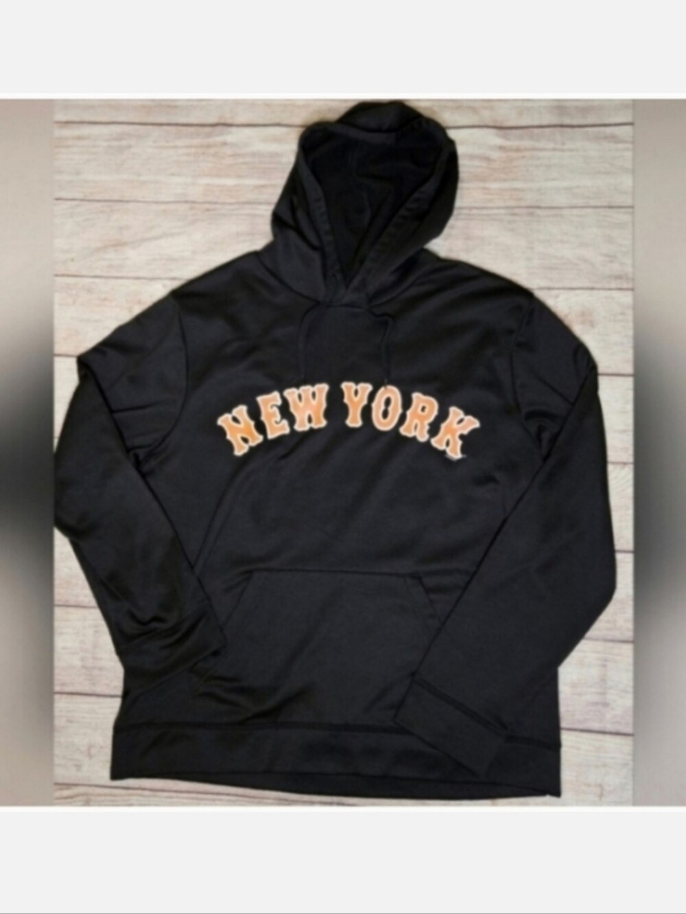 Mlb baseball New York Mets black pull over hoodie Sweatshirt